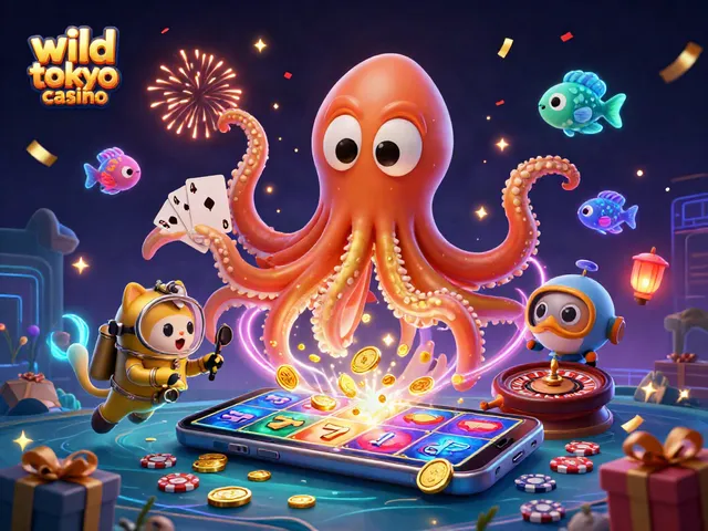 Experience the excitement at wild tokyo casino with a vibrant 3D illustration showcasing dynamic gaming elements and fun.